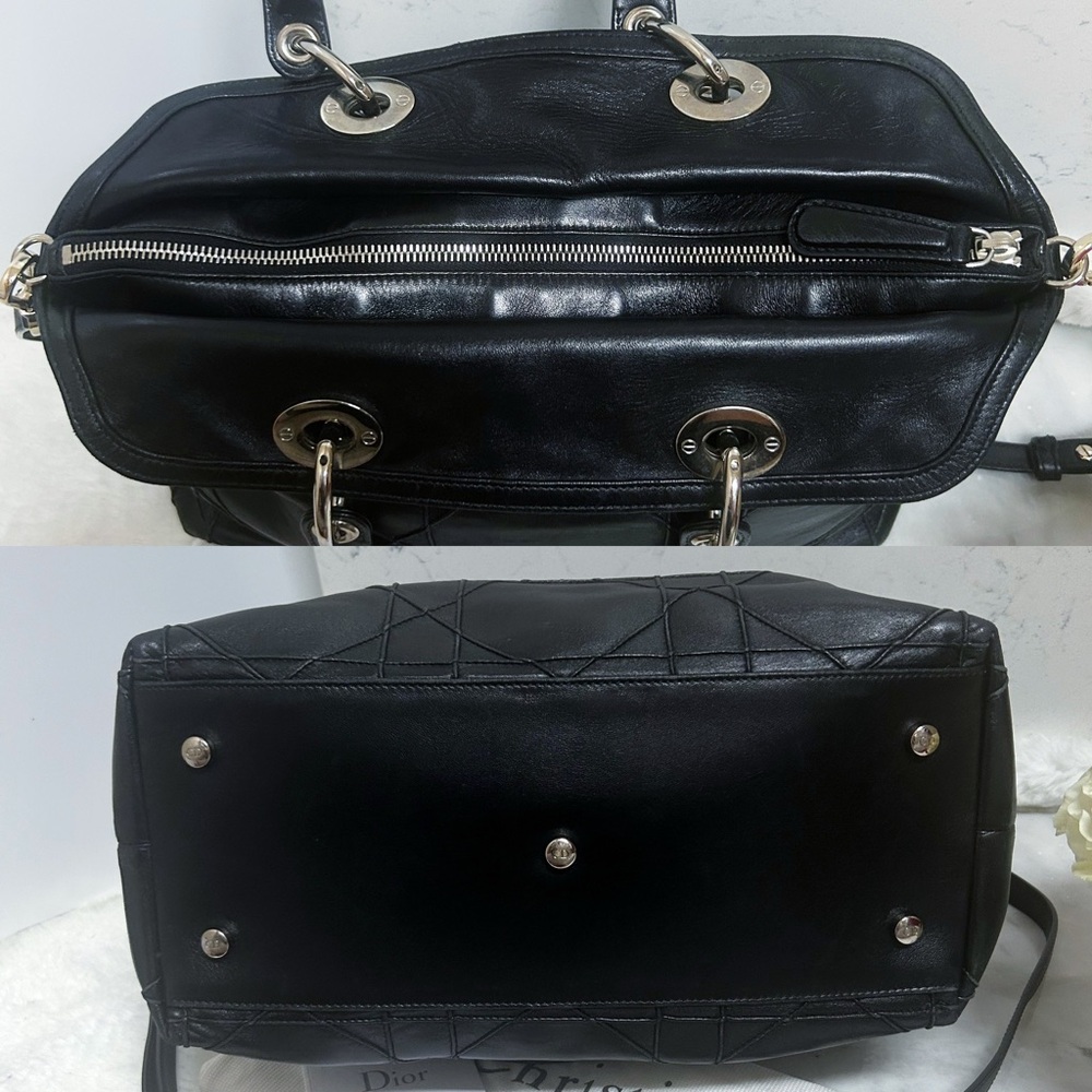 Authentic Dior Gorgeous Black Medium Leather Cannage Granville Bag - Picture 11 of 16